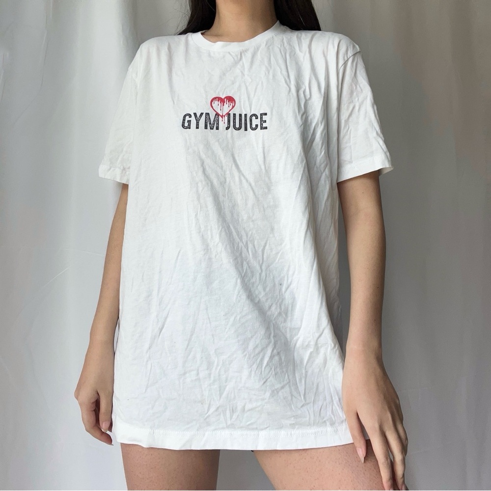 Short Sleeve White Gym Juice T-shirt